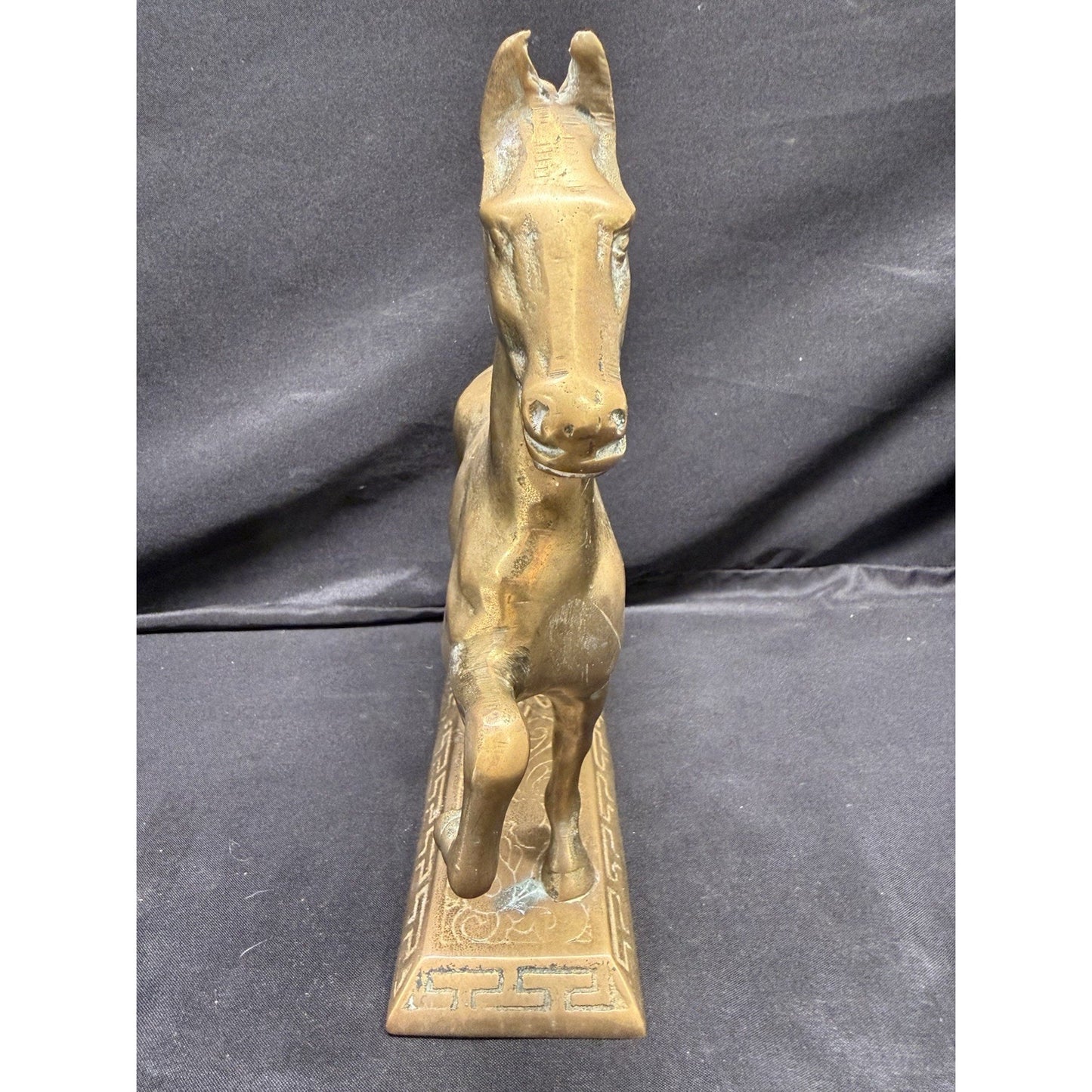 Williamsburg Pottery Factory Solid Brass Horse Statue Vintage 10” Equestrian