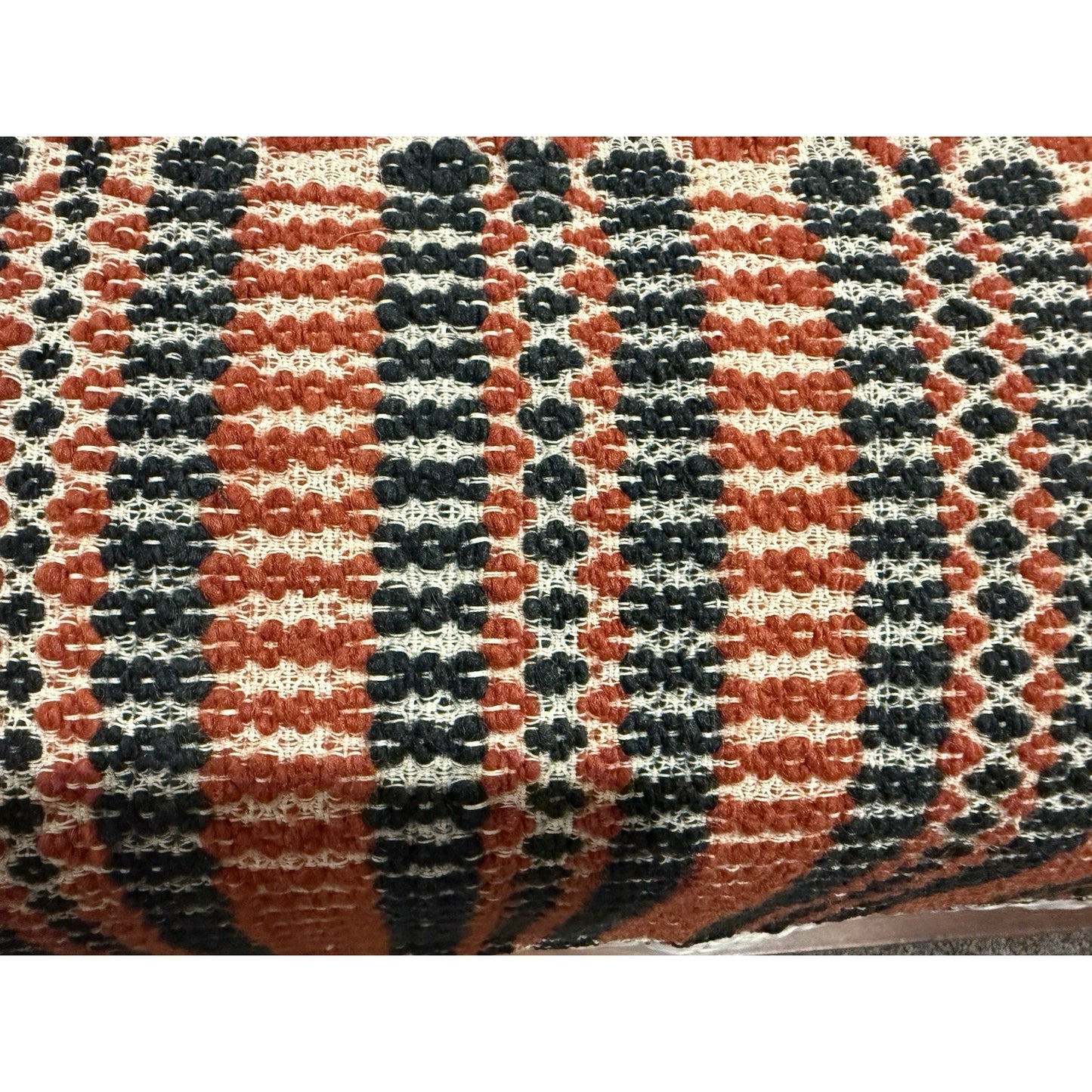 Antique Wool Overshot Coverlet Handwoven 4 Pattern Red Black White Full/queen