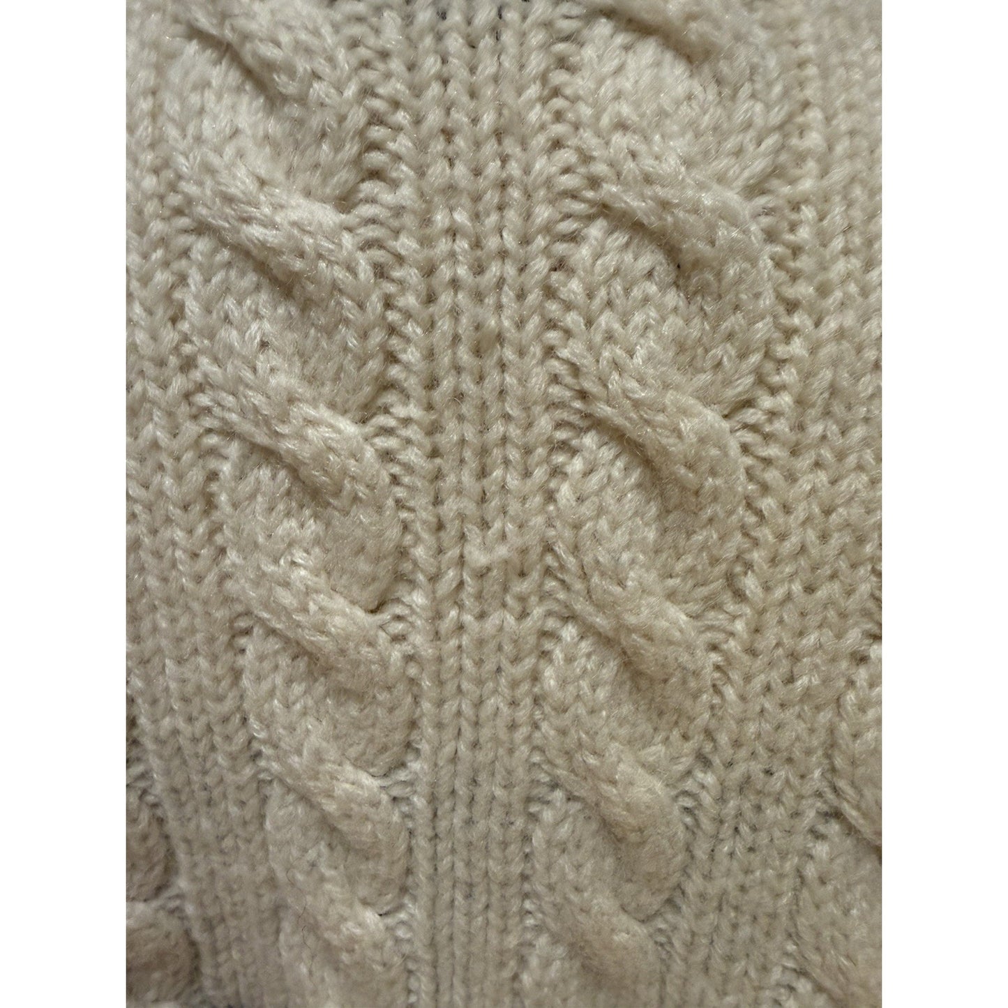 Vintage Abercrombie & Fitch Cream Knit Sweater Argyle Pattern Womens large wool