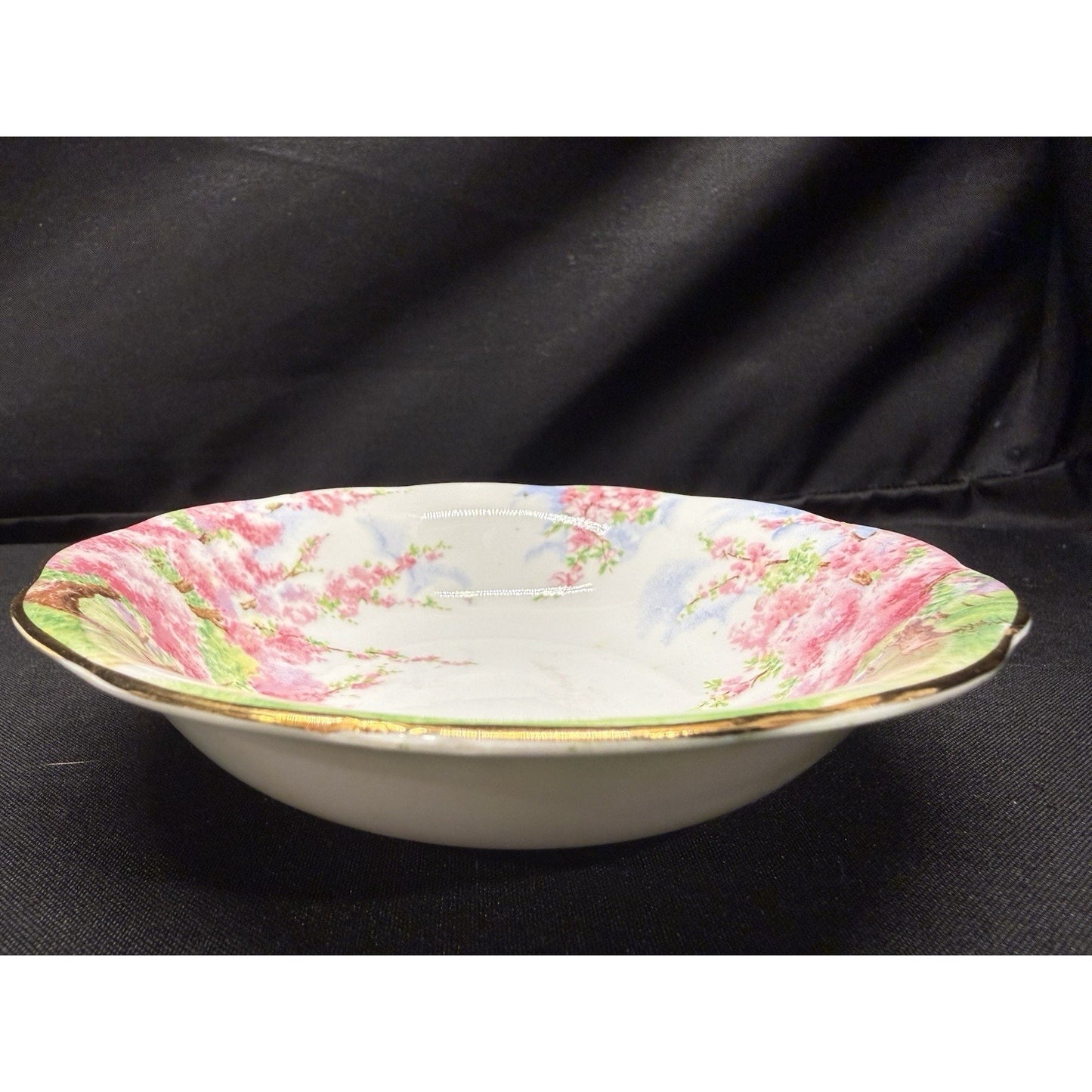 8 Royal Albert England Blossom Time 5.25” Berry Bowls Scalloped Rim Pink Vintage
