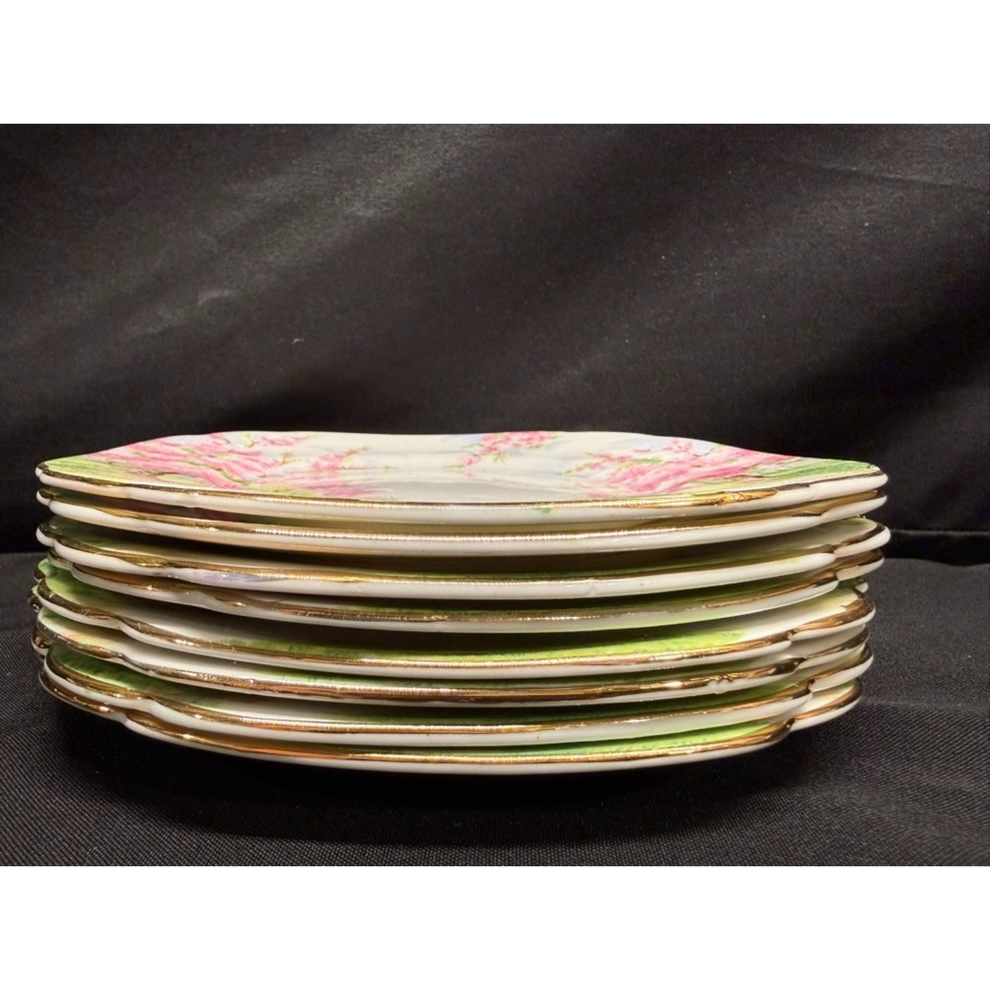 8 Royal Albert England Blossom Time 6.25" Bread Plates Scalloped Rim Pink VTG