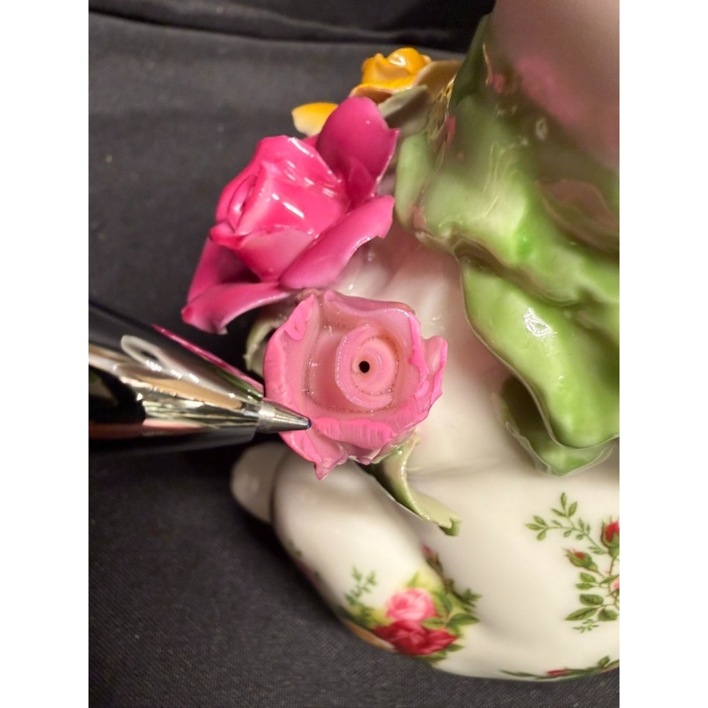 Pair of Royal Albert Old Country Roses Bunny Sugar Bowl & Creamer dish vintage