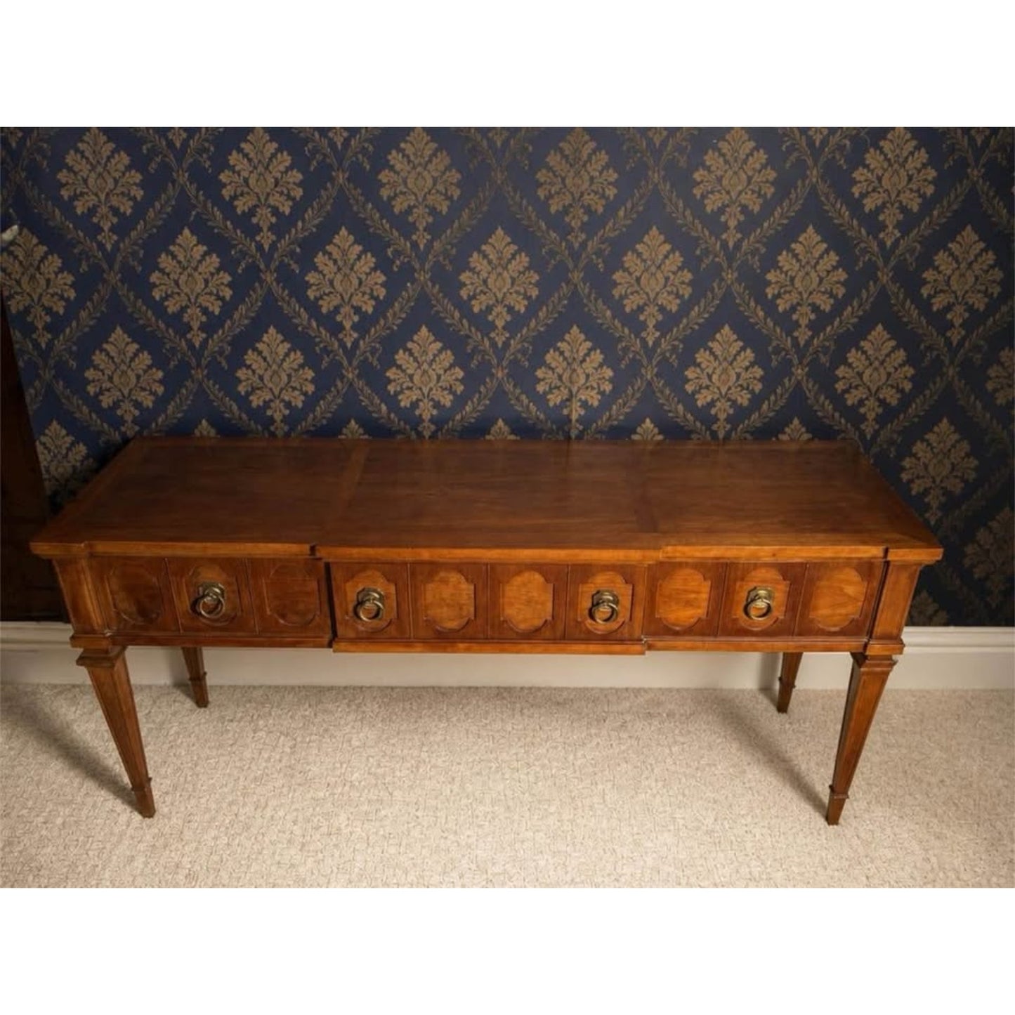 Vintage thomasville inlaid mahogany console table/sofa table/buffet