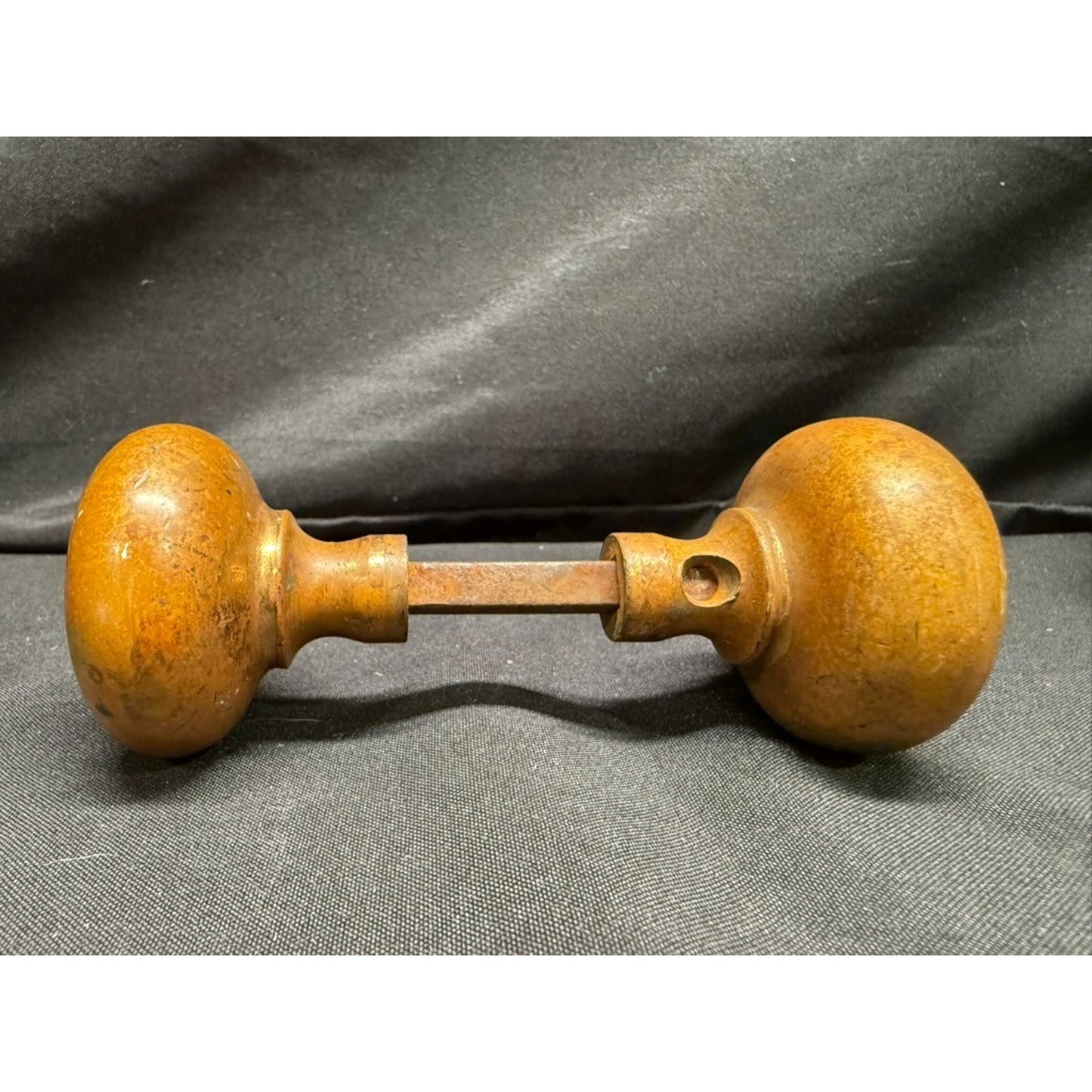 Antique Brass Door Knob Set with Spindle 2 inch knobs architectural salvage