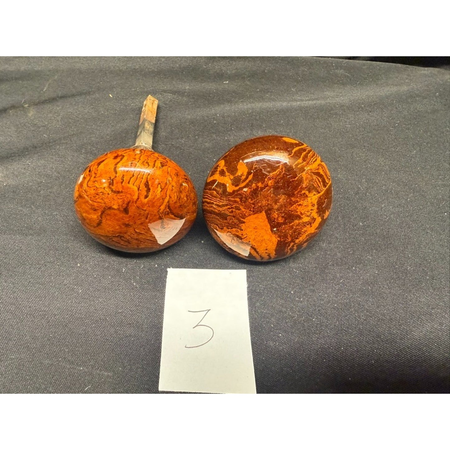 Antique porcelain Bennington marbled brown tiger eye door knob- Buy 1 or 4 pairs