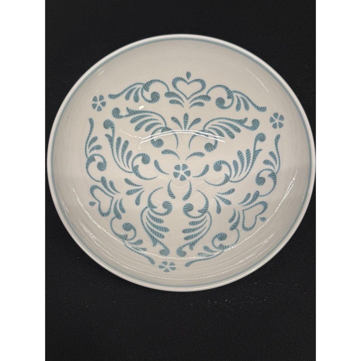 Franciscan Blue Fancy Stoneware Berry snack Bowls Blue White 5” X 1.5” Set Of 4