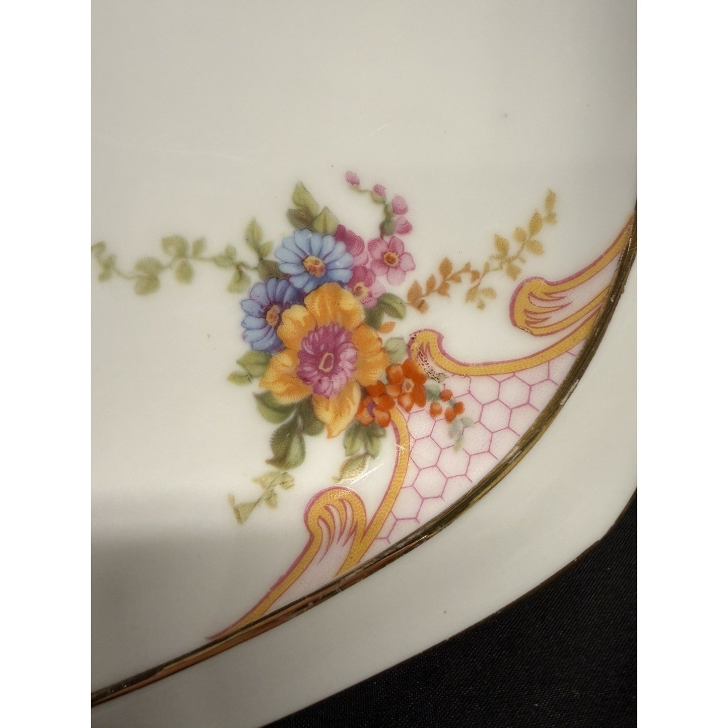 Epiag Czechoslovakia Vintage bridal rose Oval Serving Platter 14.5” porcelain