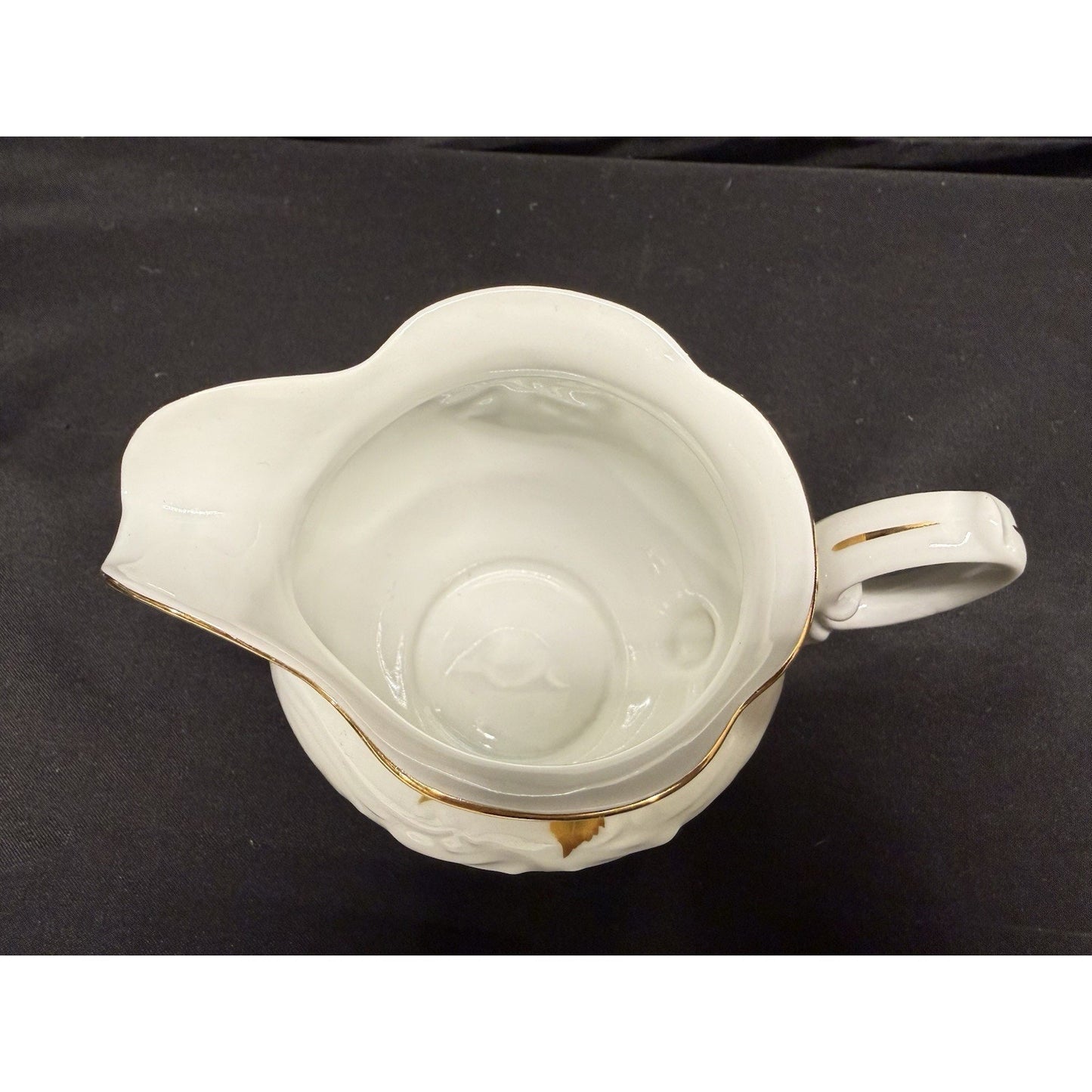 Vintage Walbrzych Sugar & Creamer Dish Set Autumn Leaves Gold Gilding Porcelain
