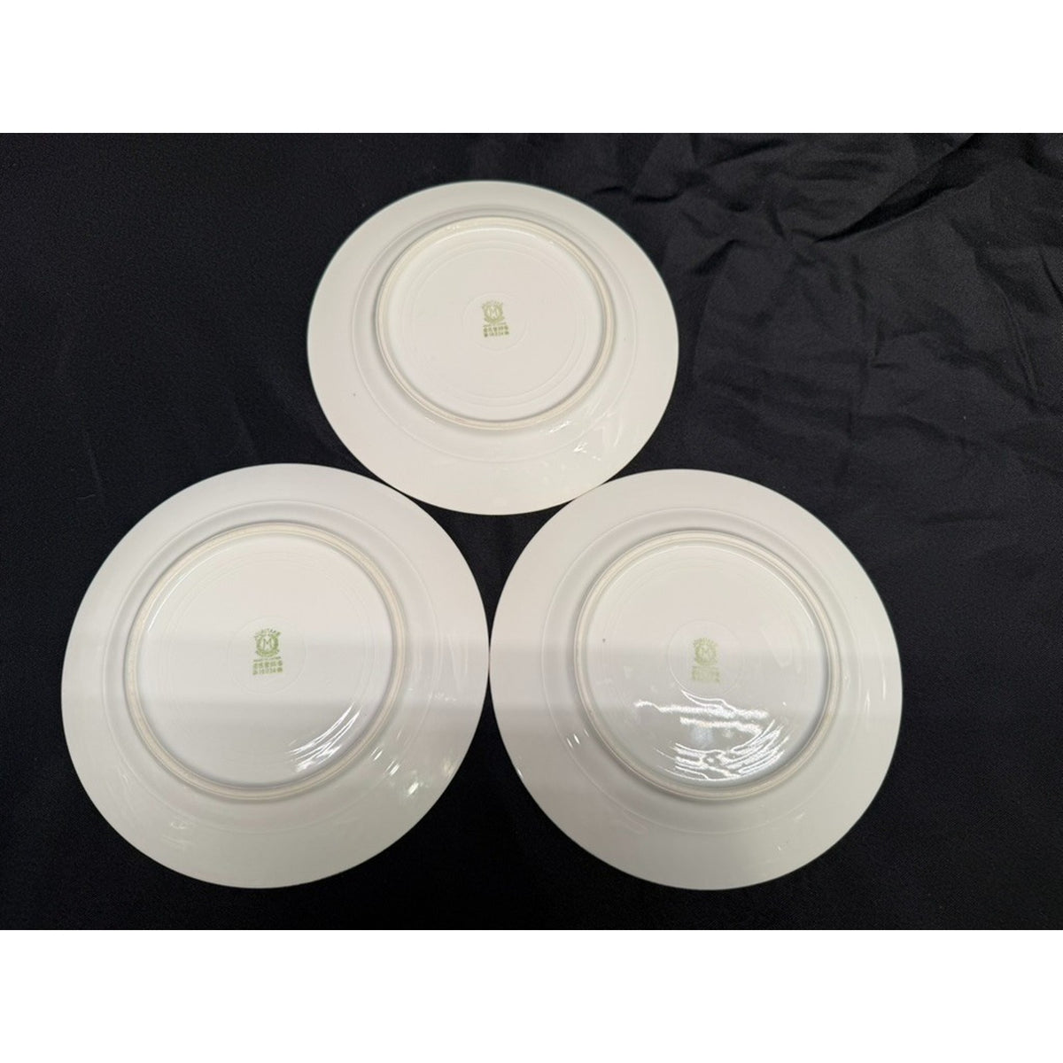 Set of 3 Noritake "Christmas Ball" 7.75" Salad Plates Round Gold Encrusted VTG