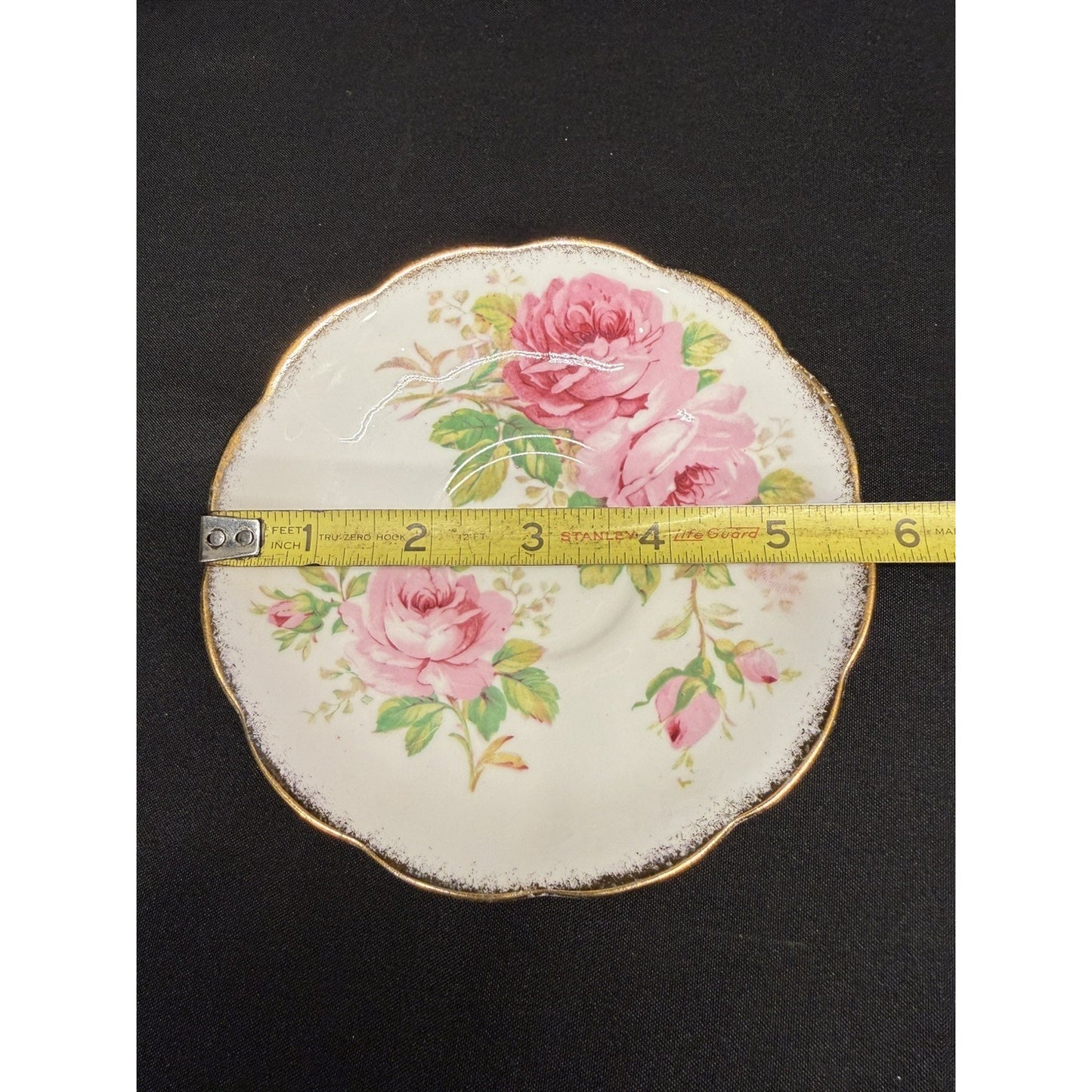 Vintage Royal Albert American Beauty Tea Cup and Saucer Pink Roses Gold Trim