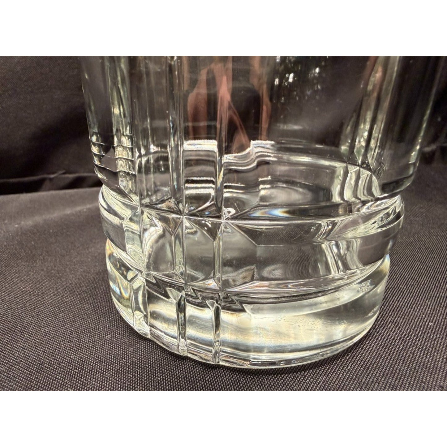Set of 6 clear old fashioned whisky rocks glasses 4" small tumblers round USA