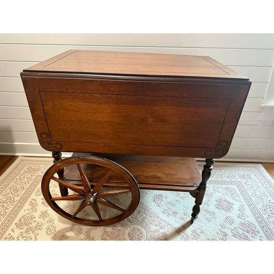 Vintage early American wooden tea cart