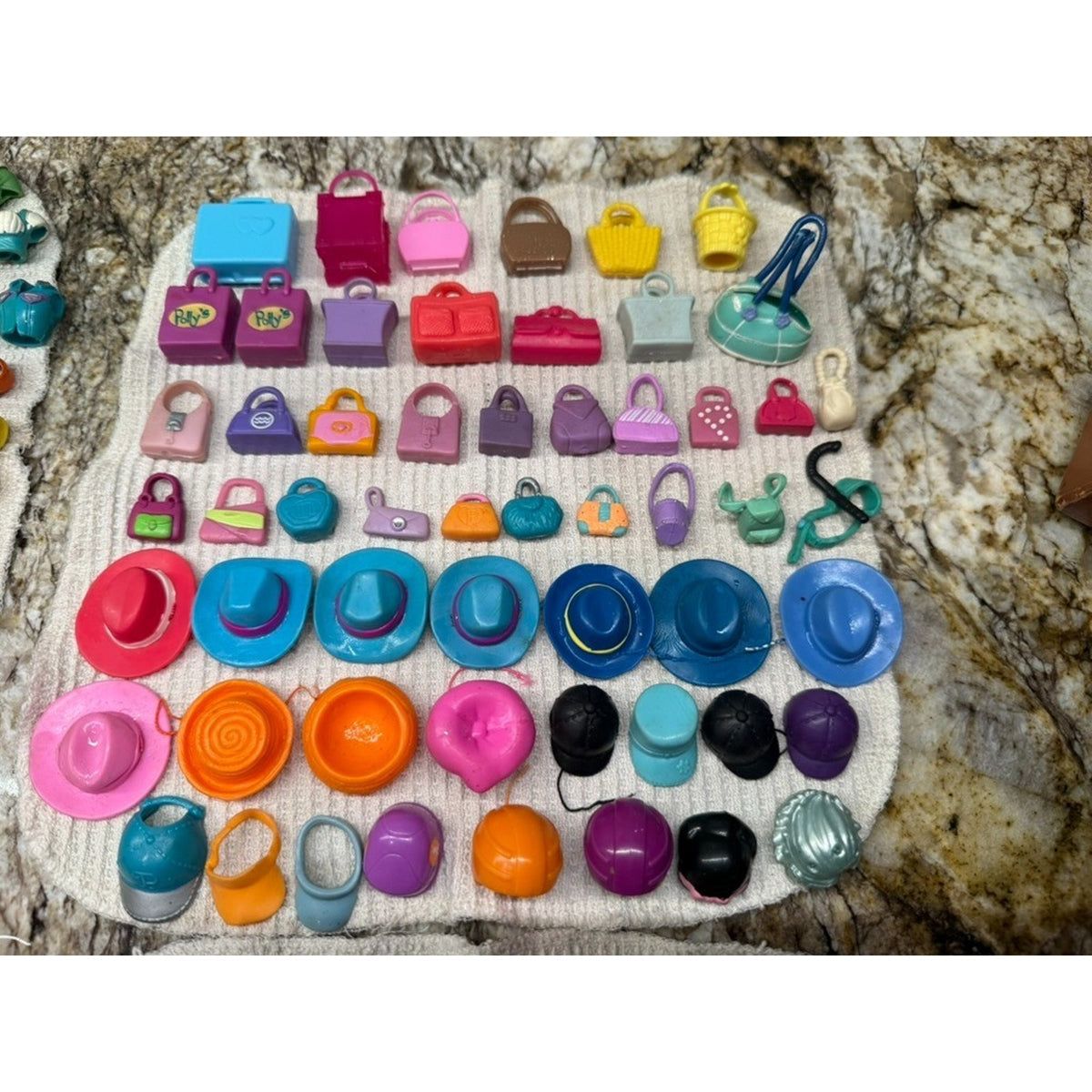 350 + Pc Vintage Polly Pocket Lot Clothing Hats Purses Shoes Accessories 2000's