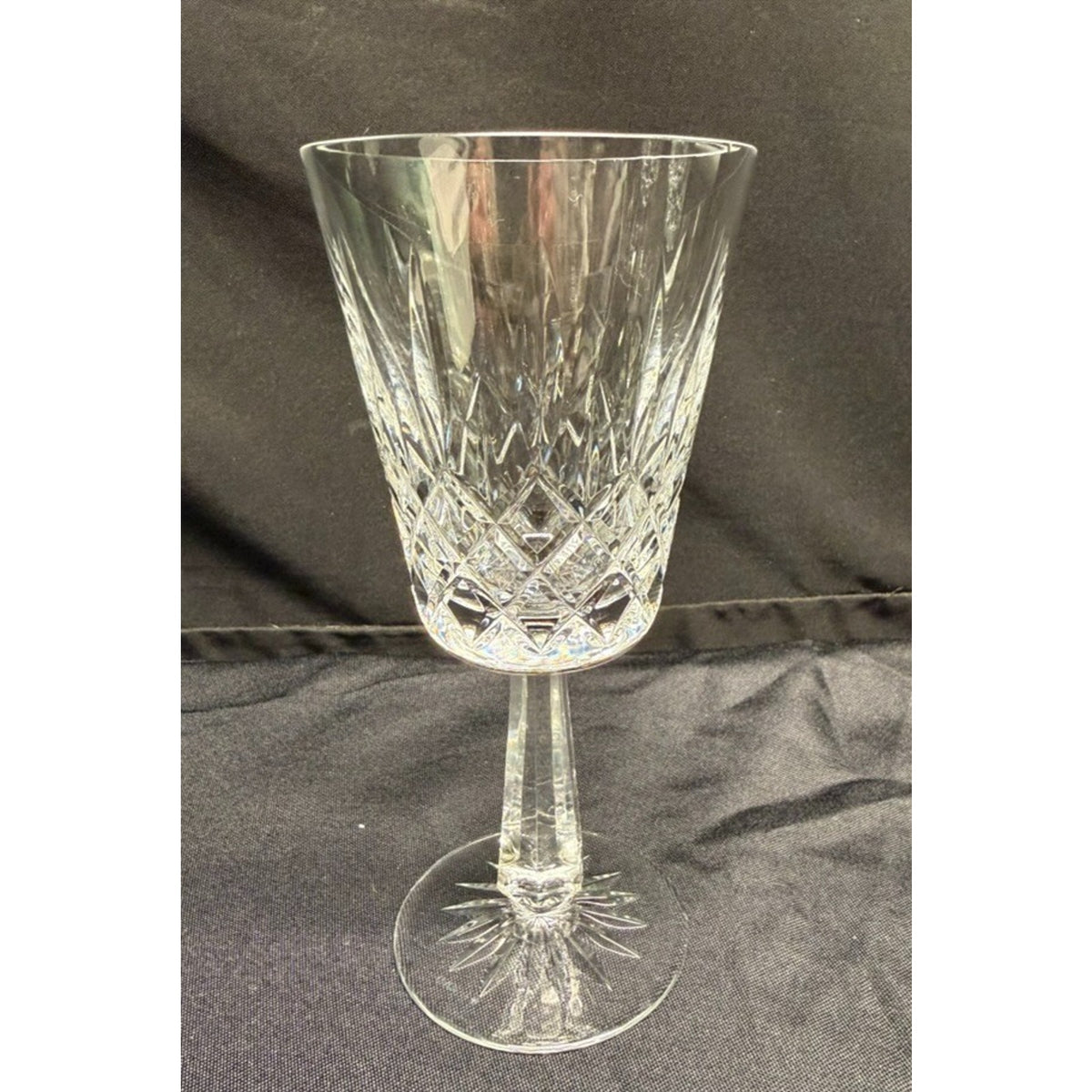Set of 5 Galway Clifden Pattern Clear Crystal Wine Glasses /goblet Vintage 7.75"