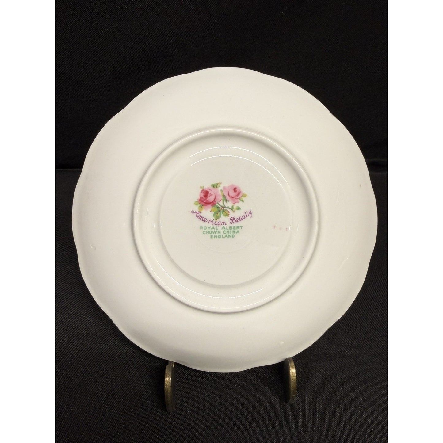 Vintage Royal Albert American Beauty Tea Cup and Saucer Pink Roses Gold Trim