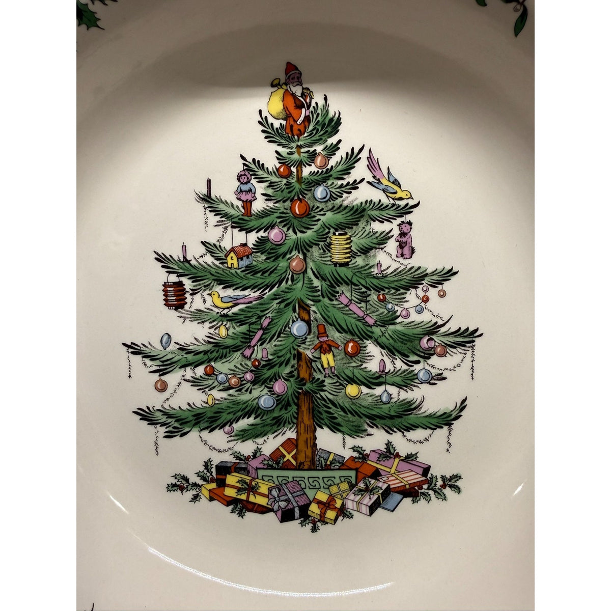 Spode Christmas Tree 11.5" Large Pasta/Vegetable Serving Bowl Round England VTG